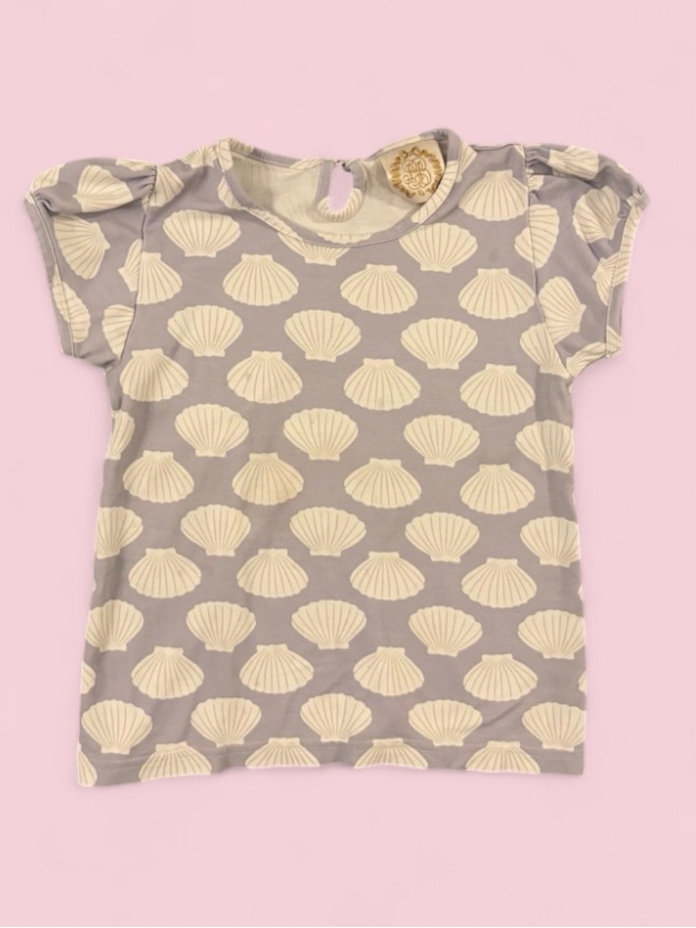 The Beaufort Bonnet Company Purple Seashell Pima Cotton Shell We Play” Tee Sz 8